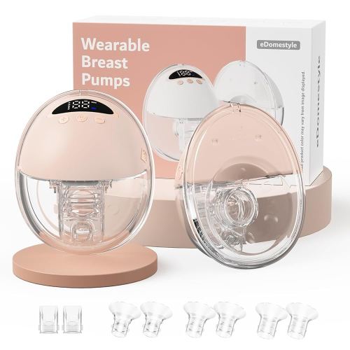Hands Free Breast Pump, Wearable Breastfeeding Pump, Lightweight Portable Electric Pump 4 Modes & 12 Suction Levels, Comfortable & Low Noise, 24mm Flange, 2 Pack Pink