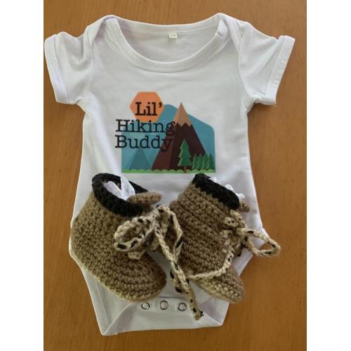Lil' Hiking Buddy Set Onesie and Crocheted Hiking Boots/ - Etsy
