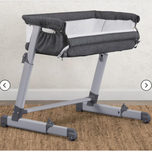Delta Simmons Kids Dream Bedside Baby Bassinet in Grey Tweed | NFM