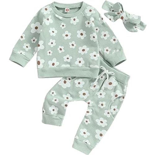 Newborn Infant Baby Girl Clothes Set Sweatshirts Tops Pants Toddler Girl Outfits Gifts 3 6 9 12 18 24 Months
