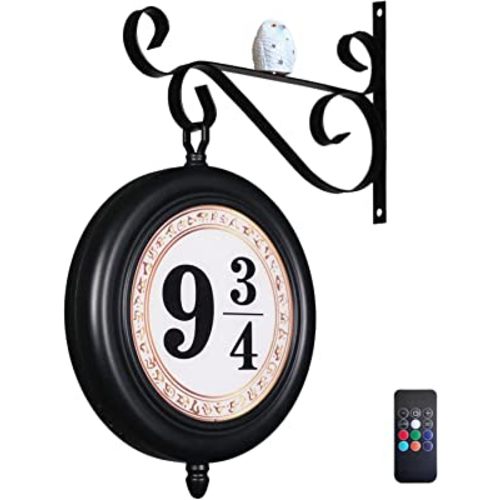 Platform Sign Decorative Light, Rechargeable Hanging Room Decor, Gift for Harry Fan, Wall Night Lamp, Remote, Double-Sided Illuminated.