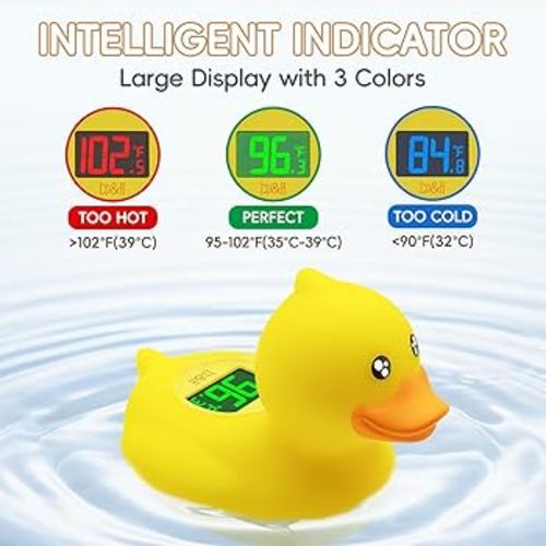 Amazon.com : b&h Rechargeable Baby Bath Thermometer, Digital Floating Shower Thermometer for Infant Bathtub and Room, Upgraded Turn Off Function, Fast Temperature Reading, Safety Newborn Bath Time Toy (Baby Duck) : Baby