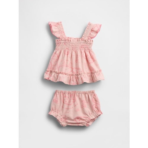 Baby Linen-Cotton Toile Outfit Set