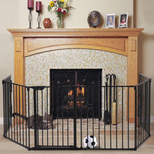 Toocapro 33" - 80" Wide Metal Safety Gate Baby Gates Fireplace Fence 3 Panels | Wayfair