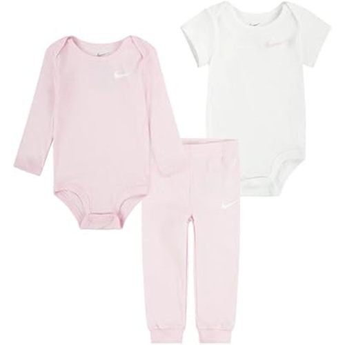 Nike Baby Girl Essentials 3PC Pants Set (Pink Foam, 9M)