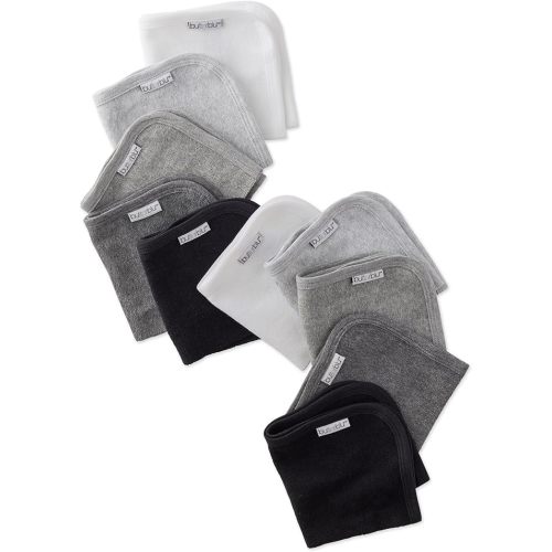 Butterblu River 10-Pack Baby Terry Washcloths 100% Organic Cotton Absorbent for Baby and Toddler Boys & Girls, Stone Ombre Rainbow, One Size