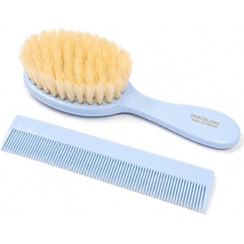 Parcelona French Grooming Combo Soft Natural Bristles Baby Brush N Comb