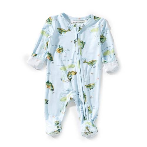 Angel Dear Baby Boys Long Sleeve Bass Zipper Footie Coverall