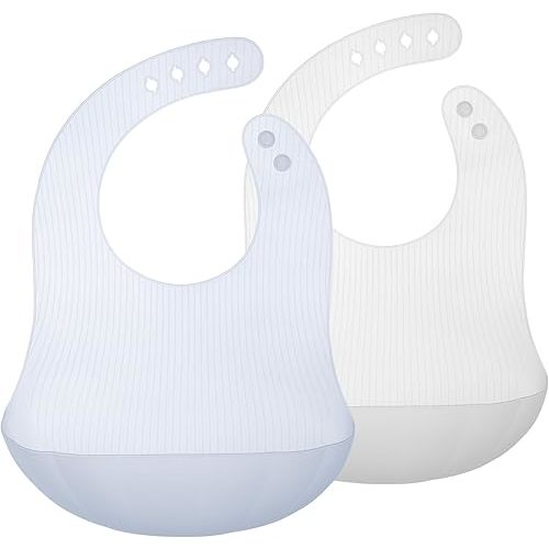 Olababy Fold N Go Silicone Baby Bib w Travel Case | Lightweight Design Eases Pressure Bruising for Infants & Toddlers