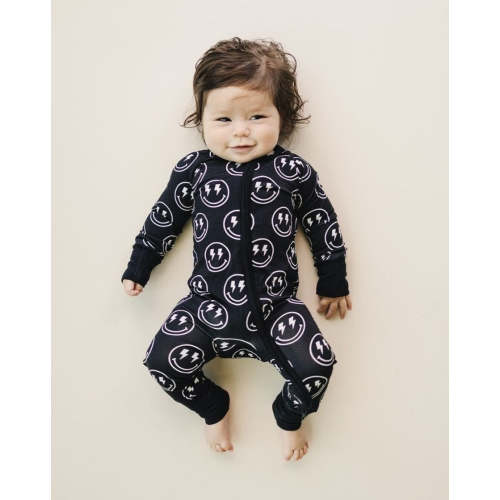 Bamboo Zip Romper | Electric Smiley