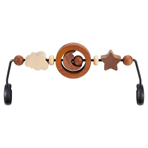 WYFWFDF Toy Bar Compatible with Baby Bjorn Bouncer Toy Bar for Baby Bouncer, Durable Wooden Baby Bouncer Toy Bar Attachment, Rotatable Baby Sensory Toy (Natural Wood Colors)