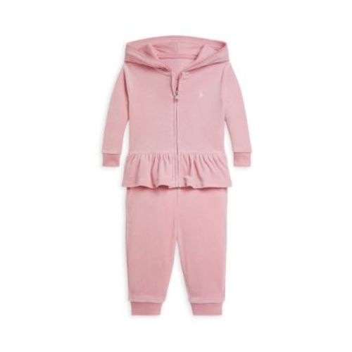 Polo Girls' Velour Hoodie & Jogger Pant Set - Baby