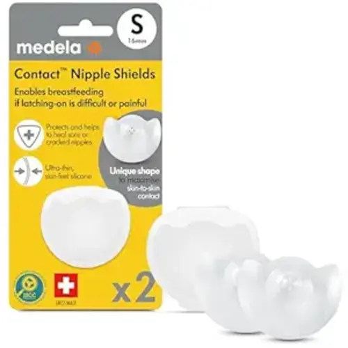 Medela Contact Nipple Shield for Breastfeeding, 20mm Small Nippleshield, For Latch Difficulties or Flat or Inverted Nipples, 2 Count with Carrying Case, Made Without BPA - Shields with Case - 20mm (Medium)