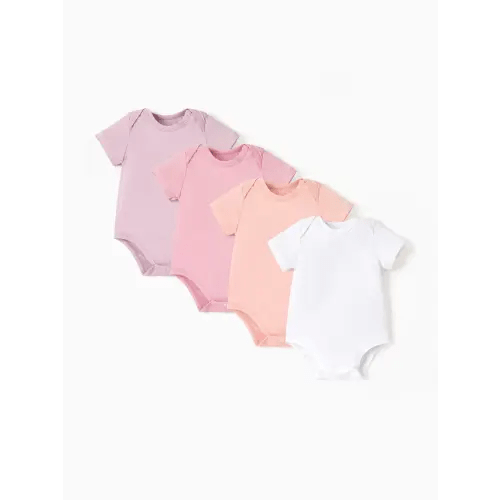 Baby Boy/Girl 4-Piece Modal Solid Color Rompers Set Only $34.99 PatPat US Mobile