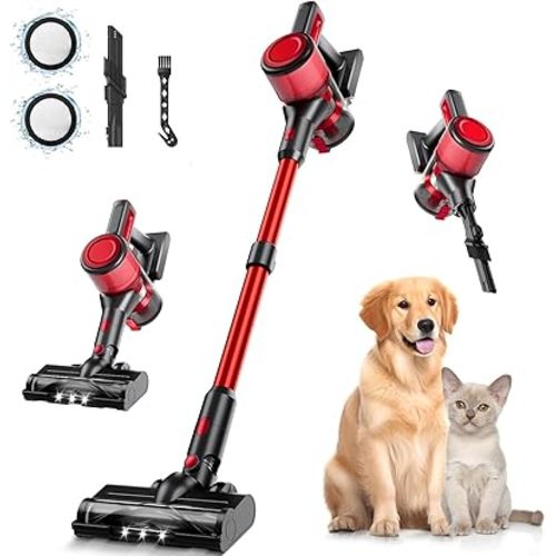 Cordless Vacuum Cleaner for Home, 8-in-1 Lightweight Stick Vacuum with 45Mins Runtime, Powerful Suction, Anti-Tangle, Rechargeable Cordless Vacuum for Hardwood Floor Carpet Pet Hair, N501