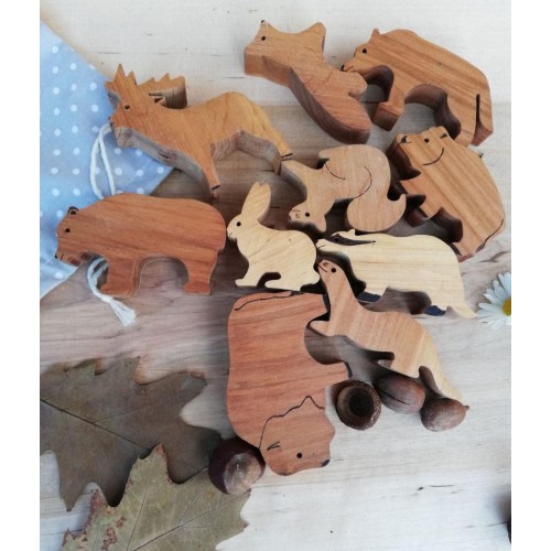 Woodland Animals toys, Wooden forest animal set, Wooden toy Animal figure, kids toy, Organic Wood Toy, Waldorf wooden toy, Play set for kids