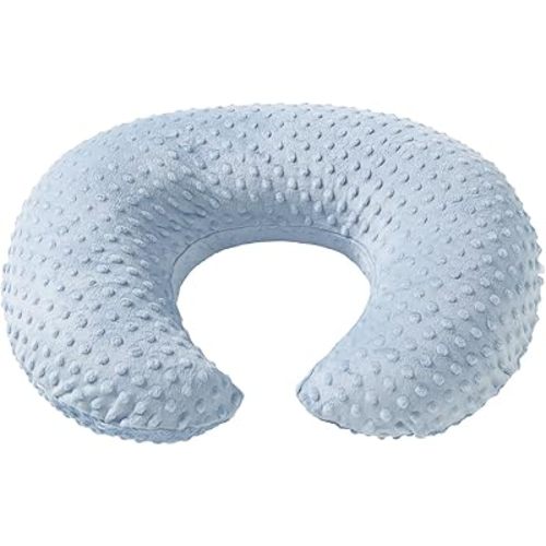 Nursing Pillow and Positioner Breastfeeding and Bottle Feeding, Propping Baby, Tummy Time, Sitting Support for Baby Boy Baby Girl, with Removable Dots Cover (Blue)
