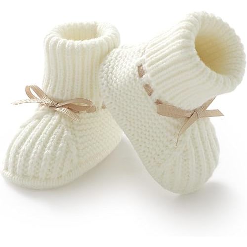 mimixiong Baby Booties Newborn Infant Sock Shoes Hand Knitting Crochet Boy and Girl Cozy Shoes
