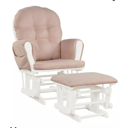 Baby Nursery Relax Rocker Rocking Chair Glider & Ottoman Set w/ Cushion