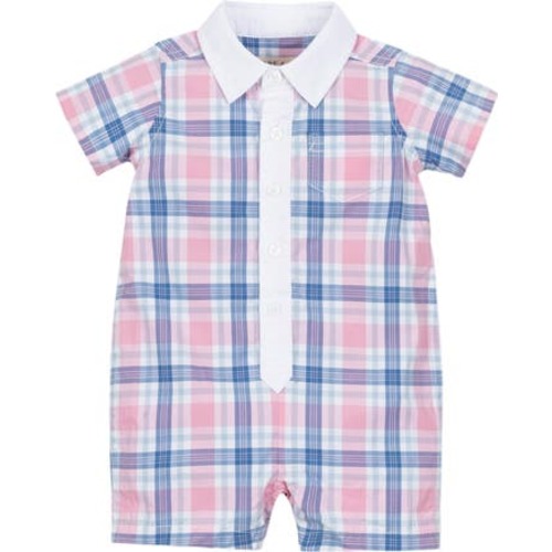 Baby Poplin Button Front Romper, Infant
