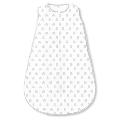 Amazing Baby Cotton Sleeping Sack, Wearable Blanket with 2-way Zipper, Sterling Tiny Bears, Medium (6-12 mo)