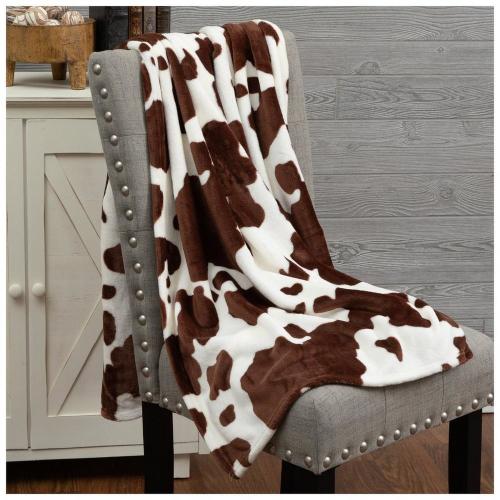 Cow Print Fleece Throw Blanket