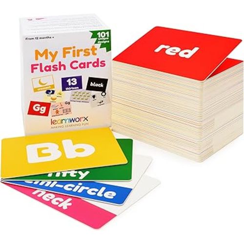 Toddler Learning Flash Cards | Kids Letter Number Alphabet Animal Color Words Flashcards | Large Cards Ideal for Preschool Kindergarden Pre K Educational | Flashcards 12 Months - 5 Years
