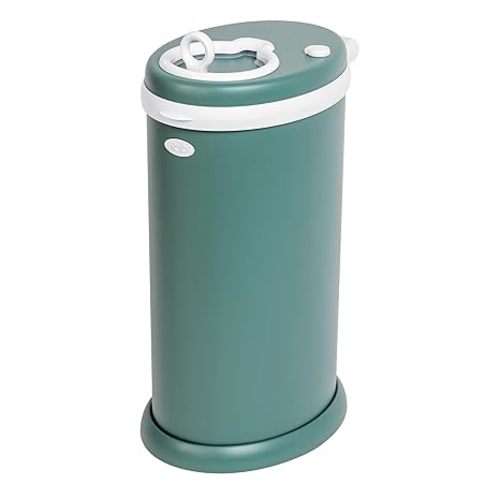 Ubbi Stainless Steel Diaper Pail, Odor Locking, No Special Bag Required, Award-Winning, Registry Must-Have, Open Water