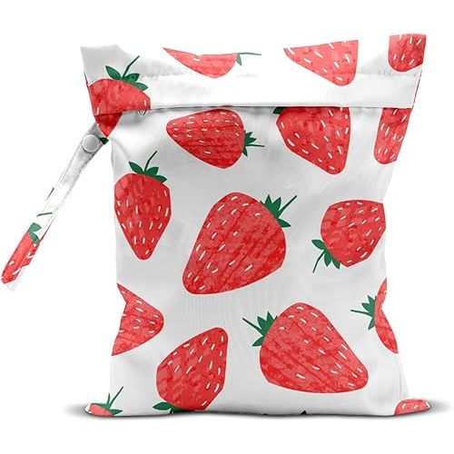 Wet Bag, Wet Dry Bag, Wet Bag for Swimsuit, Travel, Beach, Pool, Diapers, Dirty Yoga Gym Clothes, Makeup Bag, Waterproof Reusable Fruit D閏or Orange Strawberry