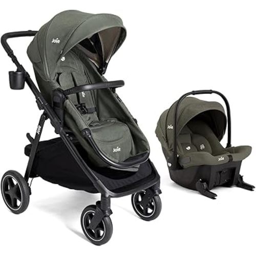 Joie Baby, Ginger LX 4-in1 Stroller + Joie Baby Mint Latch Car Seat (Evergreen)
