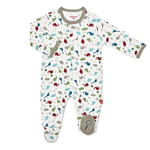 Magnetic Me Footie Pajamas - 100% Organic Cotton Baby Pajamas - Quick Magnetic Fastener Sleeper for Baby Boy and Girl