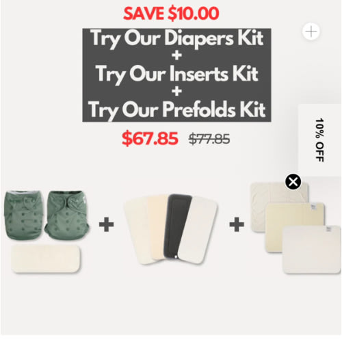 Diaper Trial Kit PLUS Insert Kit & Prefold Kit