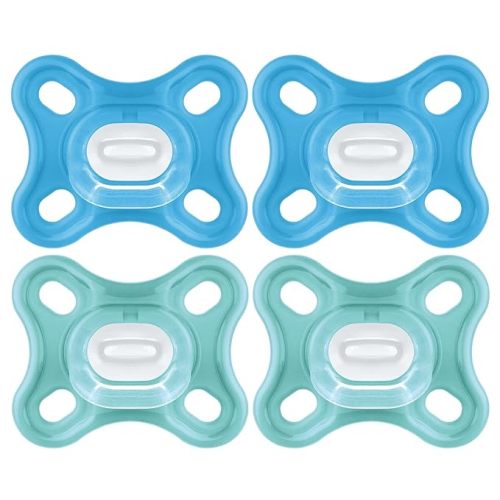 MAM Comfort Baby Pacifier, 100% Lightweight Silicone, 0-3 Months, Baby Boy (Pack of 4)