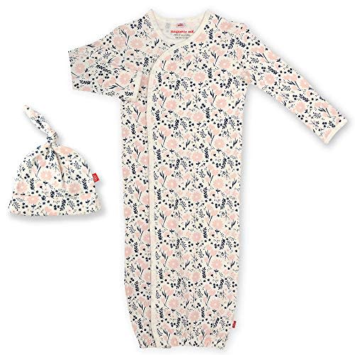 Magnetic Me by Magnificent Baby 100% Organic Cotton Sack Gown & Hat Set, Newborn to 3 Months