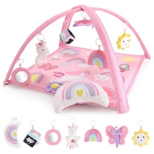 The Peanutshell Rainbow Paradise 7-in-1 Activity Play Gym & Play Mat for Baby - Pink