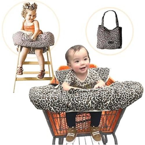 Shopping Cart Cover for Babies- Baby High Chair Cover Restaurant- Shopping Cart Covers for Baby Girl- Grocery Cart Cover for Baby- 7 in 1 Fold & Carry Compact Baby Shopping Cart Cover w/Phone Pocket