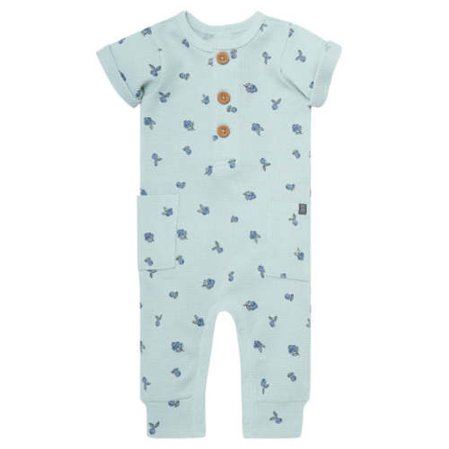 Baby Girls Light Sky Blueberry Short Sleeve Long Leg Romper