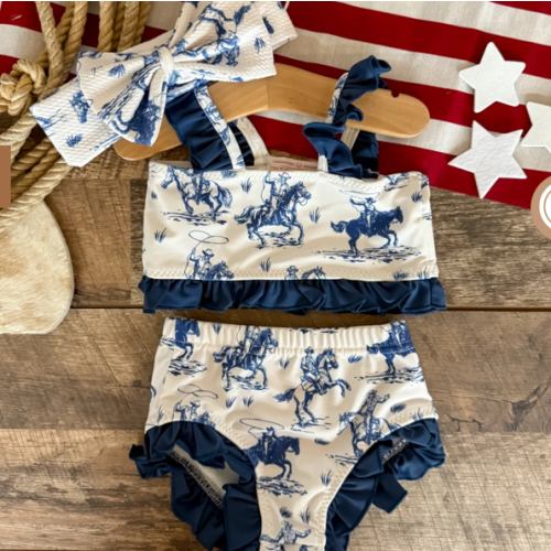 Dreamin' Blue Sunset Ruffle Swimsuit