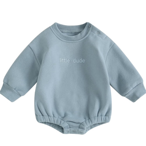 VISGOGO Newborn Infant Baby Boy Girls Oversized Romper Little Dude Sweater Onesie Coming Home Outfit Neutral Clothes