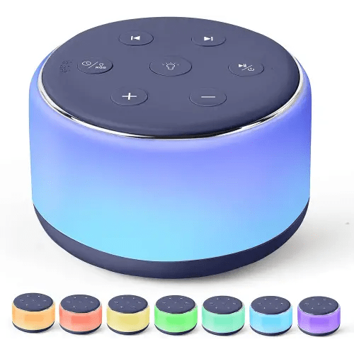 FamiSym Sleep Sound Machine for Babies Kids Adults - Rechargeable White Noise Machine for Sleeping with Night Light, 34 Soothing Sounds, Nursery Decor Baby Lullaby Machine, Registry Gift