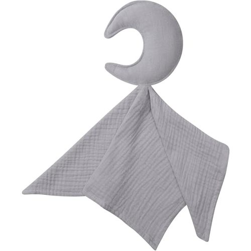 Newborn Baby Loveys Security Blanket Muslin Soft & Breathable,Organic Cotton Moon Lovies for Baby New Born Boy Girl Unisex Baby Unique Neutral Presents for Babies Newborn Toddler