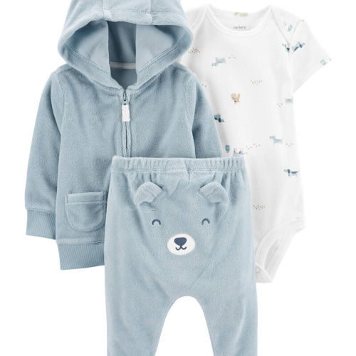 Blue/White Baby 3-Piece Bear Little Cardigan Set | carters.com