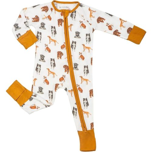 LollyBanks Baby Pajamas, 2-Way Zipper Romper, 95% Viscose Made from Bamboo and 5% Spandex, Baby Sleepers