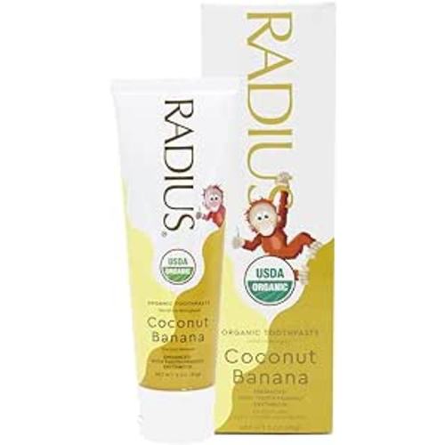 Radius USDA Kids Organic Toothpaste, Coconut Banana, 3 Oz (Pack of 1) - 3 Ounce (Pack of 1)
