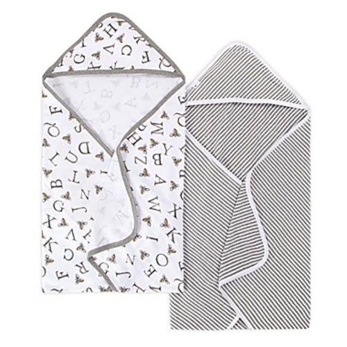 Burt's Bees Baby® 2-Pack Organic Cotton Hooded Towels in Heather Gray
