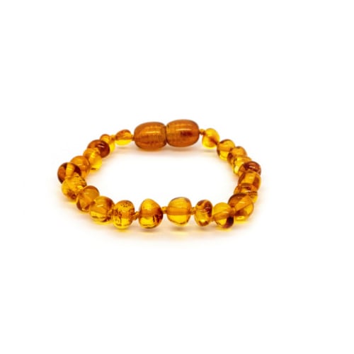 Polished Honey Baltic Amber Bracelet for Baby, Infant, Toddler 5.5"