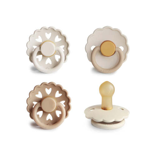 4-Pack Natural Rubber Pacifiers, Snowflake Dream