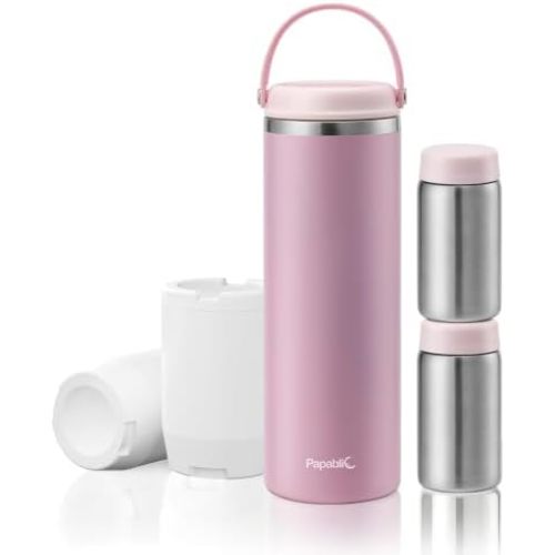 Papablic 360 CapsuleChill Breastmilk Cooler with 2 Stainless Steel Bottles
