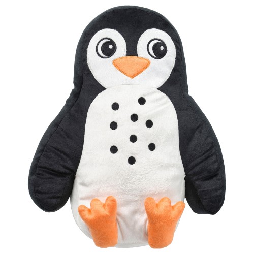BLÅVINGAD Cushion - penguin-shaped black/white 16x13 "