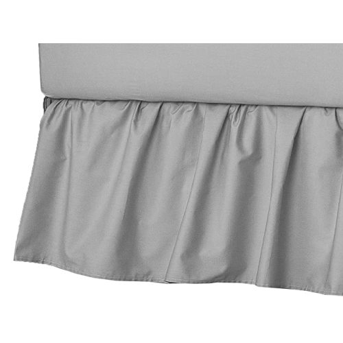 American Baby Company Mini Crib Skirt (24" x 38"), Ultra Soft Microfiber Ruffled Mini Crib Bed Skirt, Grey, for Boys & Girls